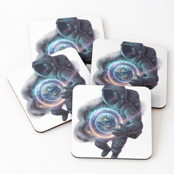 Item preview, Astronaut Holding Planet Earth Space Art designed and sold by JeevanStickers.