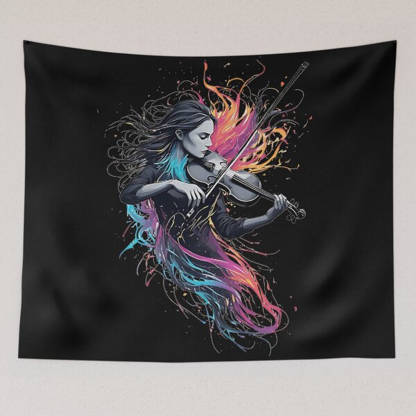 Item preview, Passionate Female Violinist Abstract Design designed and sold by UrbanPrts.