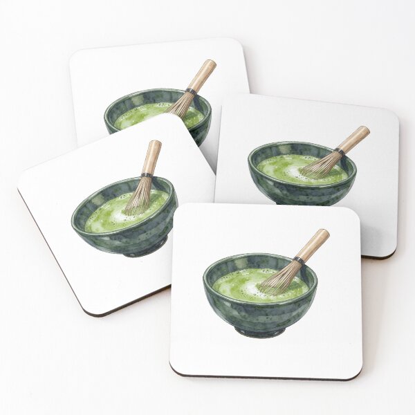 Item preview, Traditional Watercolor Matcha Green Tea Bowl & Bamboo Whisk designed and sold by LuminaArtRO.