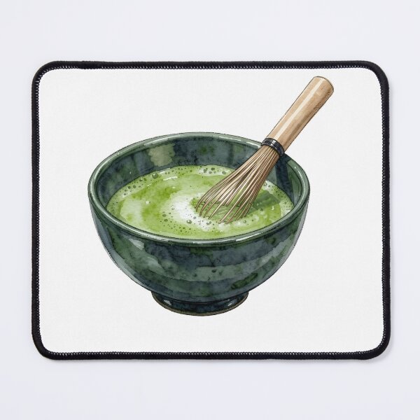 Item preview, Traditional Watercolor Matcha Green Tea Bowl & Bamboo Whisk designed and sold by LuminaArtRO.