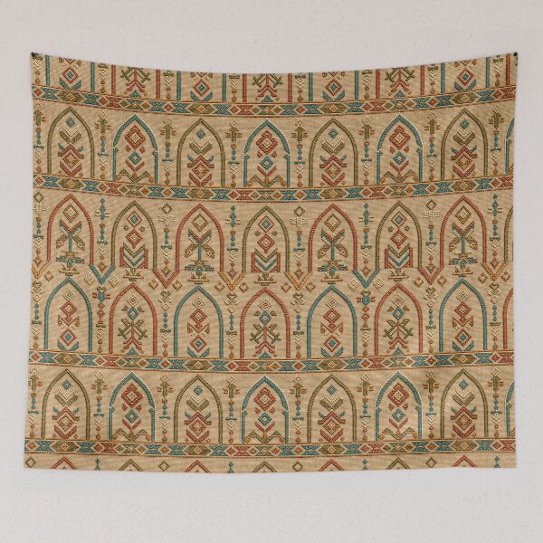 Item preview, Ornamental Embroidery Arch Pattern Beige Textile designed and sold by frumixart.
