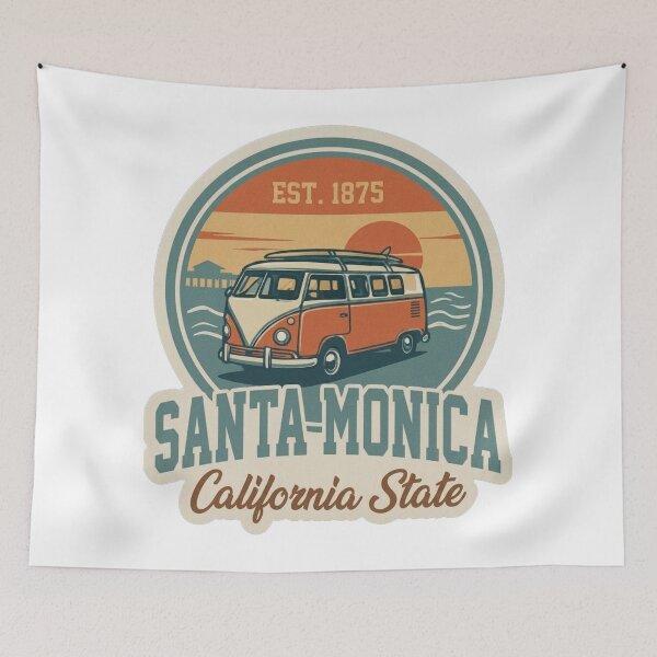 Item preview, Santa Monica California State - Vintage Bear Pier Sunset designed and sold by The True American.
