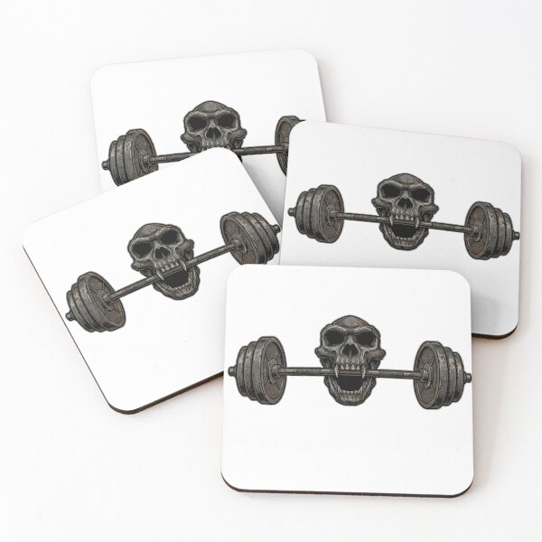 Item preview, Gym Skull Biting Barbell Fitness Art designed and sold by JeevanStickers.