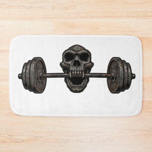 Item preview, Gym Skull Biting Barbell Fitness Art designed and sold by JeevanStickers.