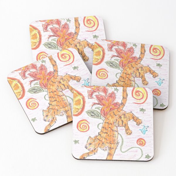 Item preview, Tiger Cat with Flowers designed and sold by AlcamiaArt.