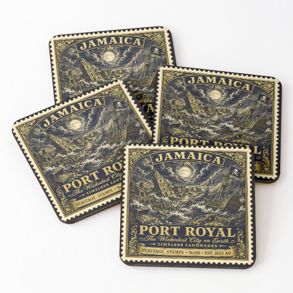 Item preview, I Know About Port Royal — Jamaica Pirate History Gift for History Nerd Vintage Stamp Art designed and sold by Martin's_Design.