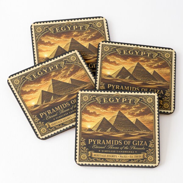 Item preview, Pyramids of Giza Poster — Egypt Travel Art Print — Pharaoh Gift for History Lover — Vintage Wall Decor designed and sold by Martin's_Design.