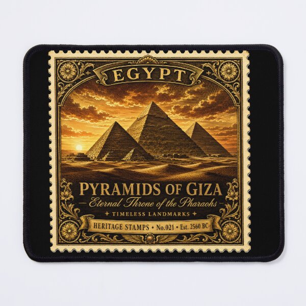 Item preview, Pyramids of Giza Poster — Egypt Travel Art Print — Pharaoh Gift for History Lover — Vintage Wall Decor designed and sold by Martin's_Design.