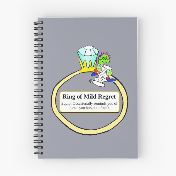 Item preview, Ring of Mild Regret - Equip: Occasionally reminds you of quests you forgot to finish. designed and sold by LittleGreyMan2026.
