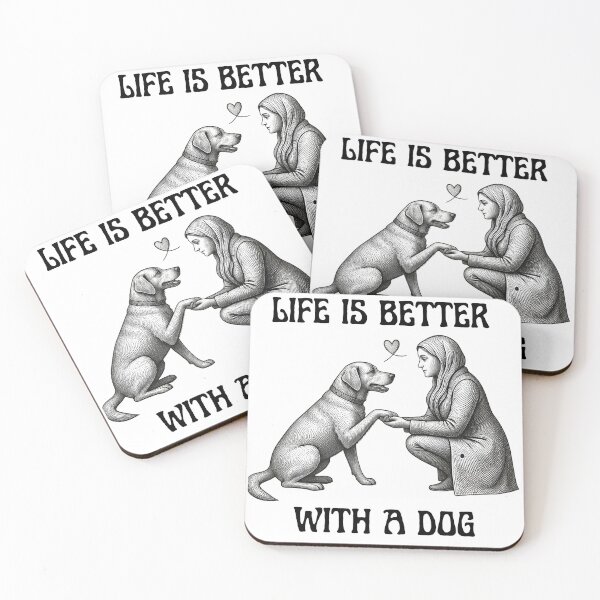 Item preview, Life is better with a dog. designed and sold by HorrorInkStudio.