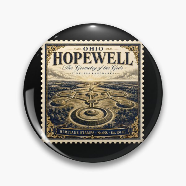 Item preview, Hopewell Earthworks Poster — Ohio USA Travel Print — Native American Mounds Gift for History Lover — Vintage Wall Art designed and sold by Martin's_Design.