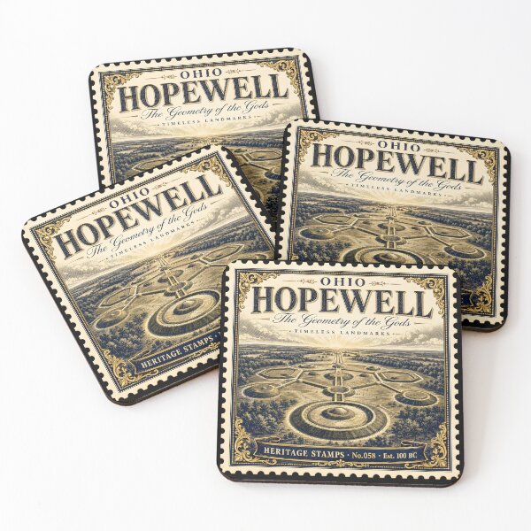 Item preview, Hopewell Earthworks Poster — Ohio USA Travel Print — Native American Mounds Gift for History Lover — Vintage Wall Art designed and sold by Martin's_Design.