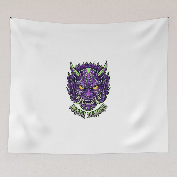 Item preview, Japanese Purple Oni Mask Inner Demons Art designed and sold by JeevanStickers.