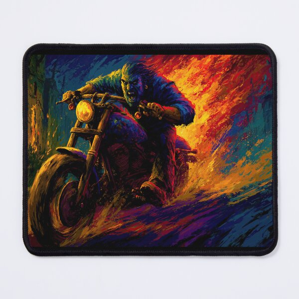 Item preview, Motorcycle Rider Silhouette Against Purple Fire designed and sold by Piotrek0001.