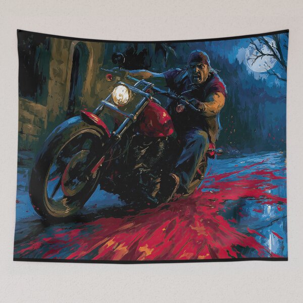 Item preview, Biker Riding Through Blood Red Water designed and sold by Piotrek0001.