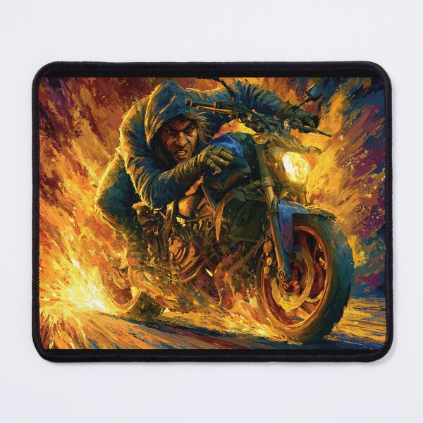 Item preview, Biker Riding Through Wall of Yellow Fire designed and sold by Piotrek0001.