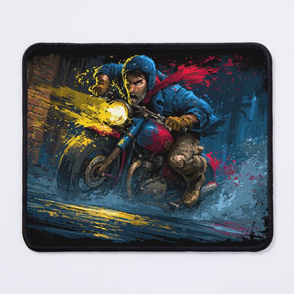 Item preview, Biker Leaning into Turn with Rain and Fire designed and sold by Piotrek0001.