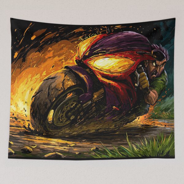 Item preview, Biker Surrounded by Fire and Smoke designed and sold by Piotrek0001.