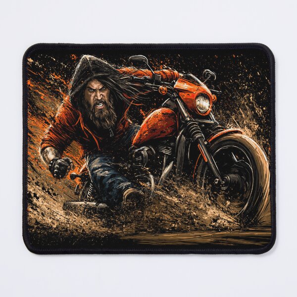Item preview, Hooded Biker Splashing Mud in Night Scene designed and sold by Piotrek0001.