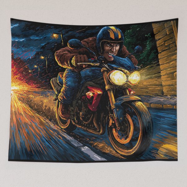 Item preview, Red Motorcycle with Double Headlights Speeding designed and sold by Piotrek0001.