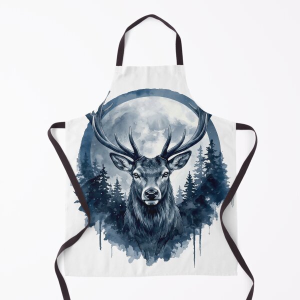 Item preview, Moonlit Deer Watercolor Forest Illustration designed and sold by Biedroneczka.