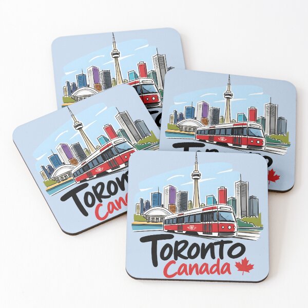 Item preview, Toronto TTC Streetcar Skyline Cute Cityscape Colorful City designed and sold by HowToCanadian.