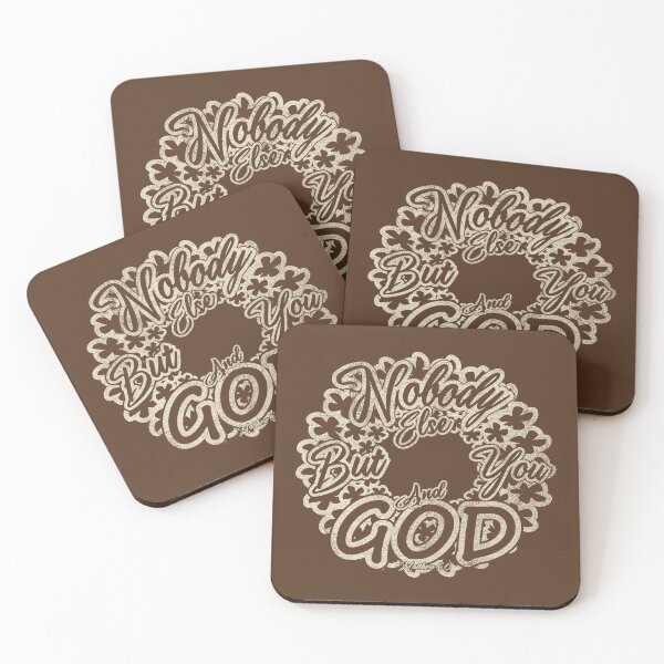 Item preview, Nobody Else But You and God Matthew 6:6 Floral Christian Typography Design | White for darker background designed and sold by ZechJohnRB.