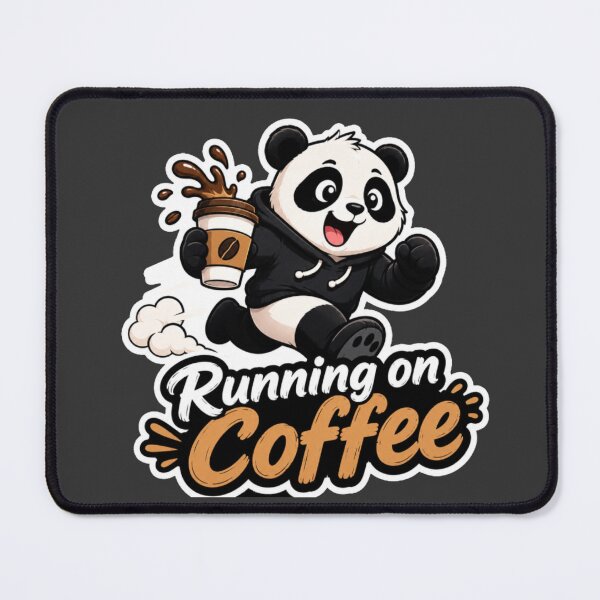 Item preview, Running on Coffee Panda Sticker designed and sold by PixoNest.