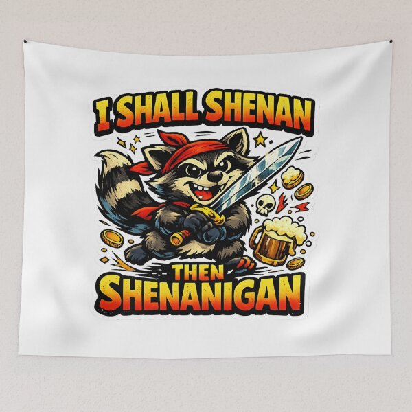 Item preview, I Shall Shenan Then Shenanigan – Funny Raccoon Sword T-Shirt designed and sold by MerchlyMike.
