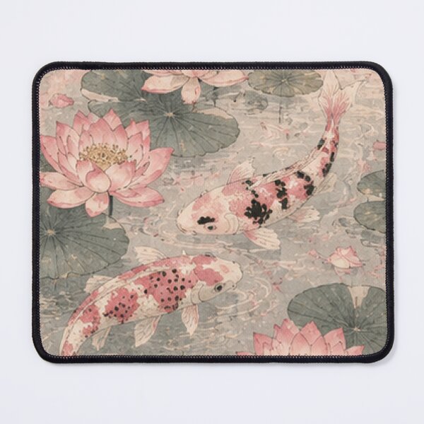 Item preview, vintage koi pond with lotus designed and sold by inainart.