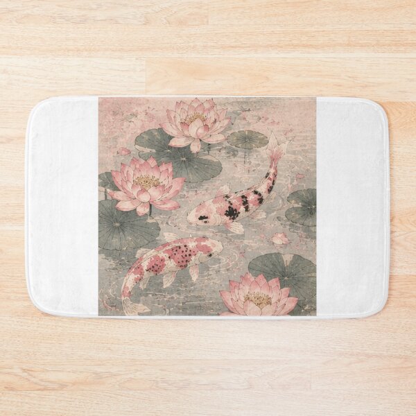 Item preview, vintage koi pond with lotus designed and sold by inainart.