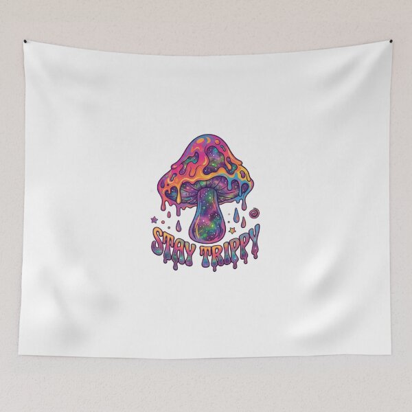 Item preview, Stay Trippy Melting Psychedelic Mushroom Art designed and sold by JeevanStickers.