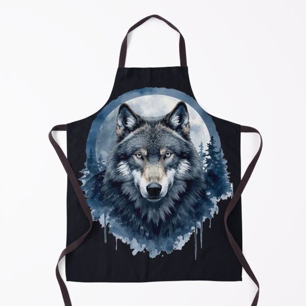 Item preview, Mystic Moon Wolf Watercolor Illustration designed and sold by Biedroneczka.