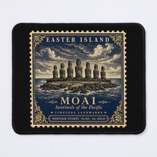 Item preview, Easter Island Moai Poster — Rapa Nui Travel Print — Ancient Statue Gift for History Lover — Vintage Wall Art designed and sold by Martin's_Design.