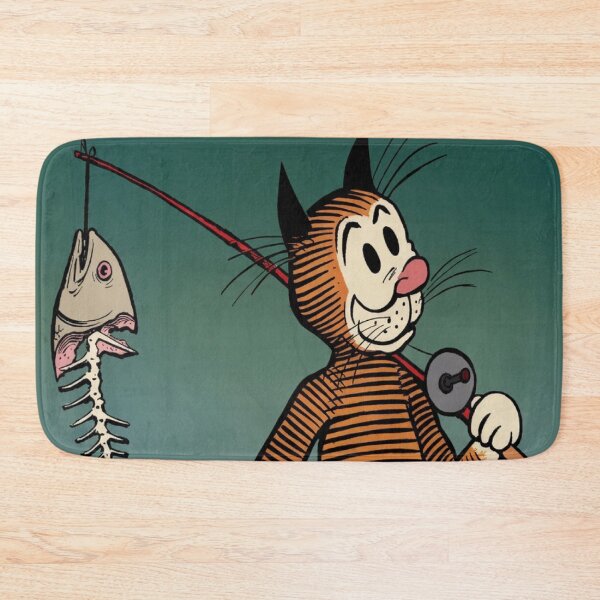 Item preview, Vintage “Cicero’s Cat” Dockside Fishing Comic Illustration designed and sold by Analog Aura .