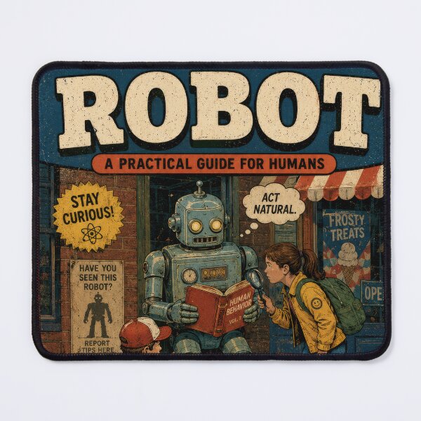 Item preview, How To Spot A Robot – A Practical Guide for Humans | Retro Sci-Fi Humor Poster designed and sold by 4TinyPaws.