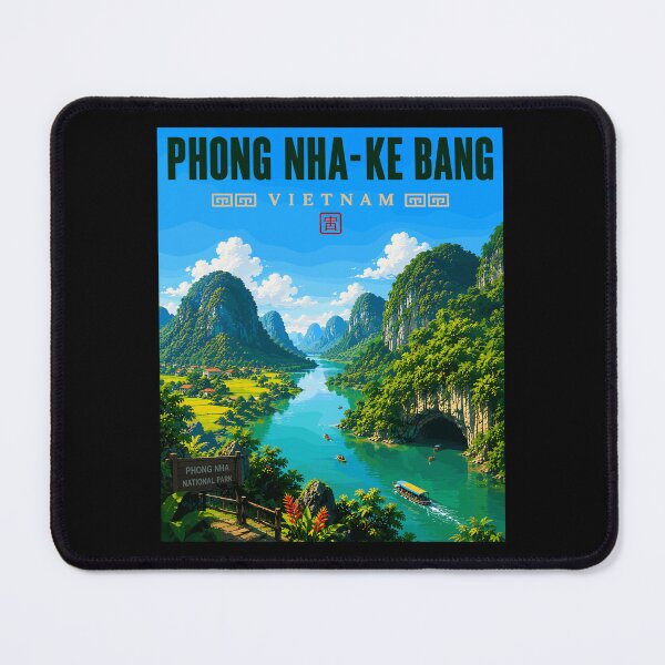 Item preview, Phong Nha - Ke Bang National Park in Vietnam, Vintage Art Travel Landscape designed and sold by MaateoDesign.