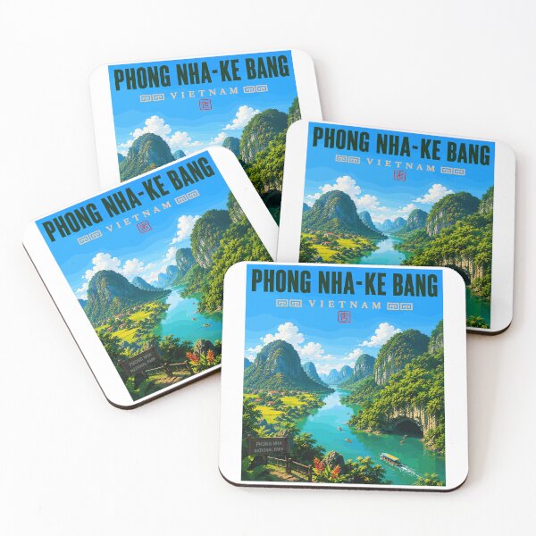 Item preview, Phong Nha - Ke Bang National Park in Vietnam, Vintage Art Travel Landscape designed and sold by MaateoDesign.