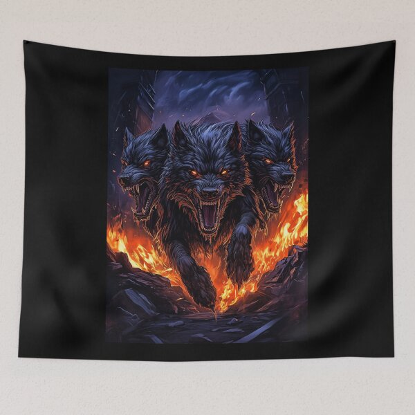 Item preview,  Cerberus - hellhound in flames designed and sold by PetsArt.