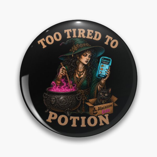 Item preview, Modern Witch Cauldron Food Delivery App Funny Retro Graphic Tee designed and sold by Mythic Ink Studio.
