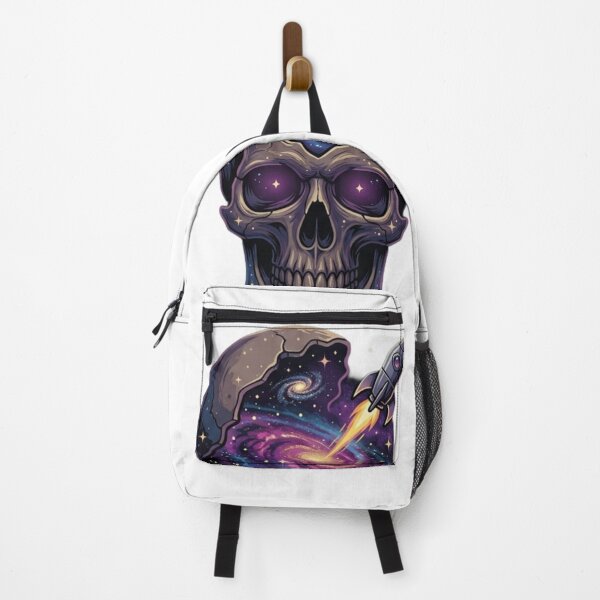 Item preview, Cosmic Galaxy Skull Space Rocket Art designed and sold by JeevanStickers.