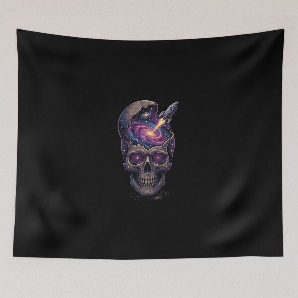 Item preview, Cosmic Galaxy Skull Space Rocket Art designed and sold by JeevanStickers.