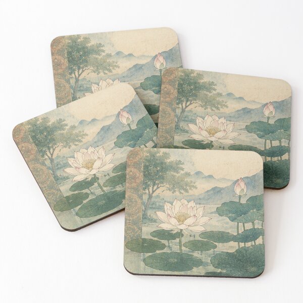 Item preview, vintage pond with lotus designed and sold by inainart.