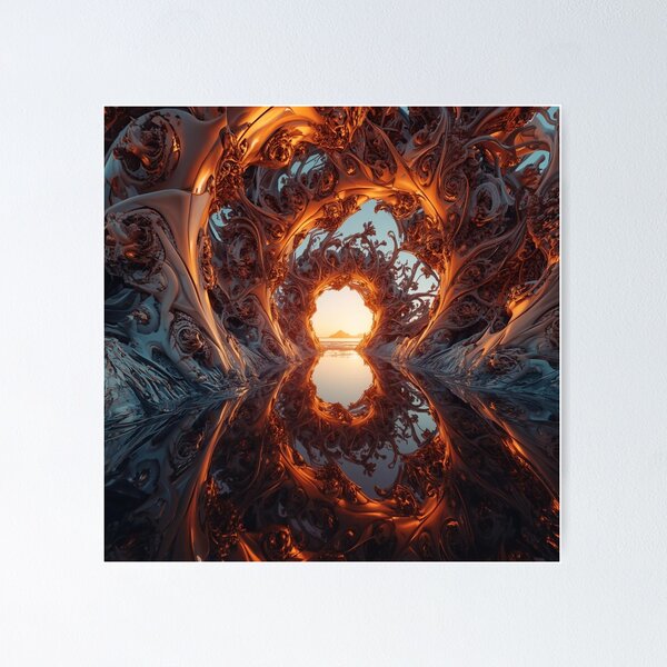 Item preview, Sunlit Fractal Gateway Reflection designed and sold by Harmonic_Layers.