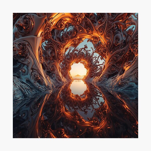 Item preview, Sunlit Fractal Gateway Reflection designed and sold by Harmonic_Layers.