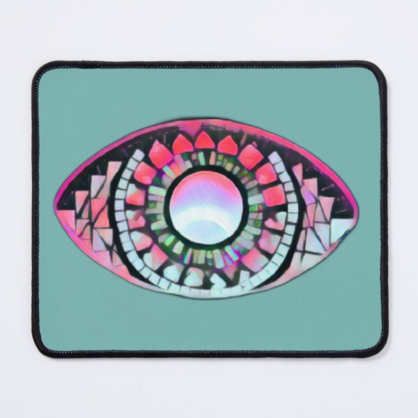 Item preview, Trippy Pink & Blue Mosaic Evil Eye designed and sold by MajestyMaker.