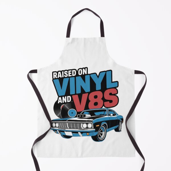 Item preview, Raised on Vinyl and V8s – Retro 70s Muscle Car Design T-Shirt designed and sold by MerchlyMike.