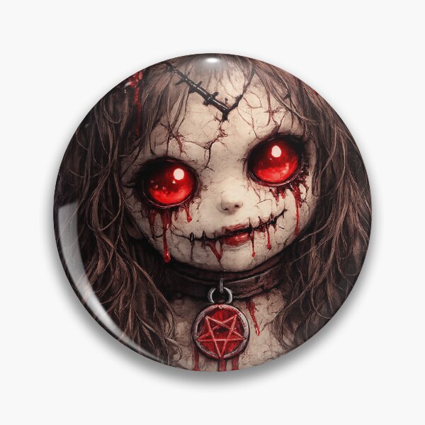 Item preview, Haunted Doll Face Sticker designed and sold by tommytvkids.