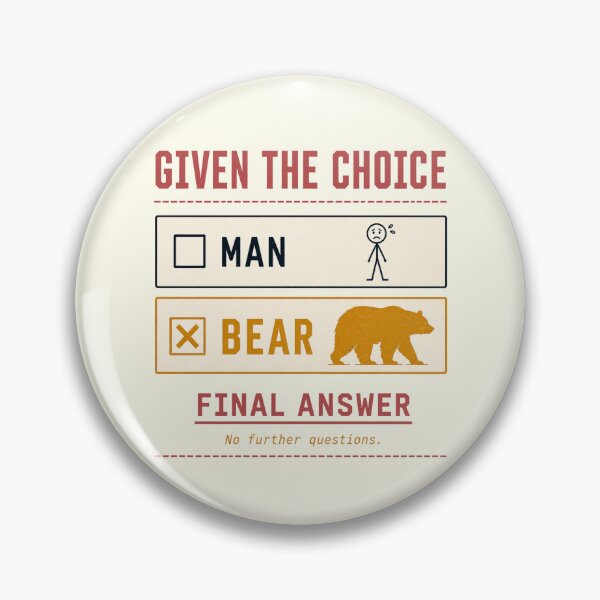 Item preview, Man Or Bear Funny Meme Choice Final Answer Humor designed and sold by PunchDrop.