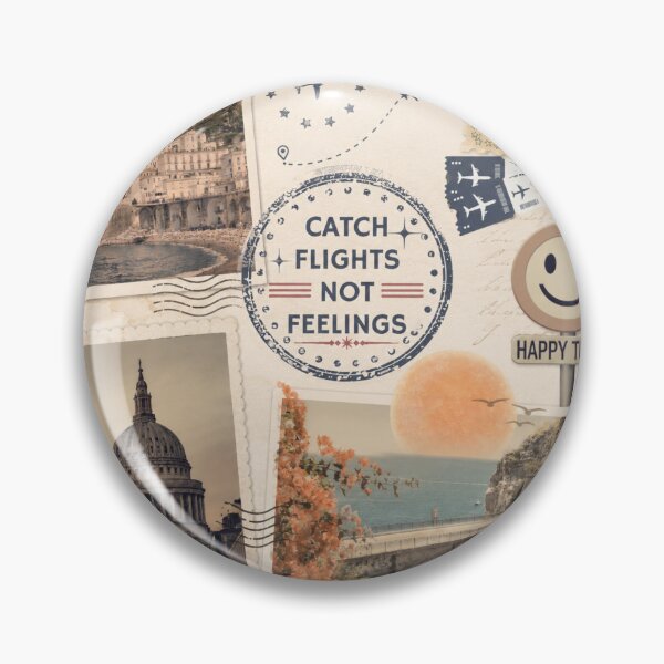 Item preview, Catch Flights Not Feelings Vintage Travel Scrapbook Aesthetic designed and sold by KaBaRen.
